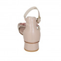 Zapato abierto para mujer con cinturon y cadena en piel nude tacon 3 - Tallas disponibles:  33, 42