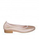 Ballerina da donna in pelle laminata rame tacco 2 - Misure disponibili: 32