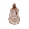 Ballerine pour femmes en cuir lamé cuivre talon 2 - Pointures disponibles:  32