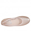 Ballerina da donna in pelle laminata rame tacco 2 - Misure disponibili: 32