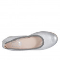 Ballerine pour femmes en cuir lamé argent talon 2 - Pointures disponibles:  32