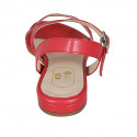 Woman's sandal with elastic band in red leather heel 1 - Available sizes:  32, 42