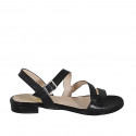 Sandale pour femmes en cuir noir avec elastique talon 1 - Pointures disponibles:  32, 33
