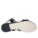 Sandale pour femmes en cuir noir avec elastique talon 1 - Pointures disponibles:  32, 33