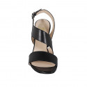Sandalia para mujer en piel de color negro tacon 8 - Tallas disponibles:  43