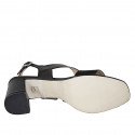 Sandale pour femmes en cuir de couleur noir talon 8 - Pointures disponibles:  43