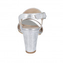 Woman's sandal in silver laminated leather heel 8 - Available sizes:  44
