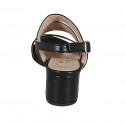 Sandale pour femmes en cuir noir talon 5 - Pointures disponibles:  42, 43, 44