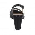 Woman's sandal in black leather and printed leather heel 8 - Available sizes:  42