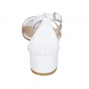 Woman's open shoe with strap in white leather heel 5 - Available sizes:  44