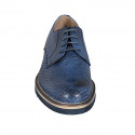 Scarpa stringata derby da uomo in pelle e pelle intrecciata blu - Misure disponibili: 46, 47, 50