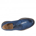 Scarpa stringata derby da uomo in pelle e pelle intrecciata blu - Misure disponibili: 46, 47, 50
