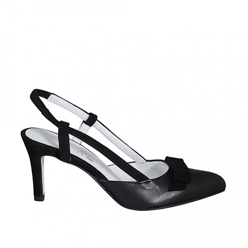 Woman's slingback pump in black suede...
