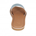 Woman's mules in light blue leather heel 1 - Available sizes:  42, 43