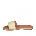 Mules pour femmes en cuir jaune talon 1 - Pointures disponibles:  42, 43