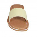 Woman's mules in yellow leather heel 1 - Available sizes:  42, 43
