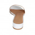 Woman's open mules in white printed patent leather heel 2 - Available sizes:  42