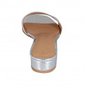 Mule ouverte pour femmes en cuir verni imprimé argent talon 2 - Pointures disponibles:  42