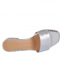 Mule ouverte pour femmes en cuir verni imprimé argent talon 2 - Pointures disponibles:  42