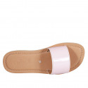 Mules pour femmes en cuir rose talon 1 - Pointures disponibles:  42