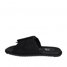 Sabot da donna con fibbia in camoscio nero zeppa 1 - Misure disponibili: 32, 34 2