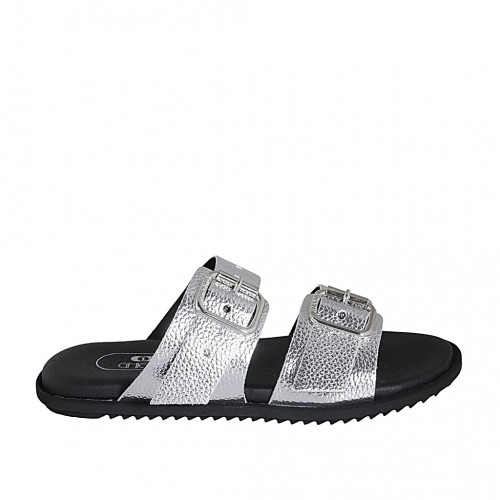 Woman's mules with adjustable buckles...