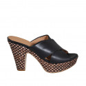 Mule pour femmes en cuir noir avec plateforme et talon tressé 9 - Pointures disponibles:  31, 32, 42, 43