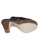 Mule pour femmes en cuir noir avec plateforme et talon tressé 9 - Pointures disponibles:  31, 32, 42, 43
