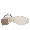 Sandale pour femmes avec courroie en cuir blanc talon 5 - Pointures disponibles:  43