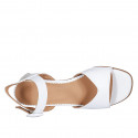 Sandalia con cinturon para mujer en piel blanca tacon 5 - Tallas disponibles:  43