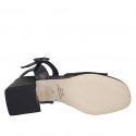Woman's sandal in black leather with strap heel 5 - Available sizes:  31, 43, 44, 45