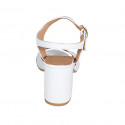 Sandale pour femmes en cuir blanc avec courroie talon 7 - Pointures disponibles:  43