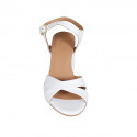 Sandale pour femmes en cuir blanc avec courroie talon 7 - Pointures disponibles:  43