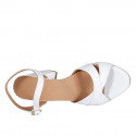Woman's sandal in white leather with strap heel 7 - Available sizes:  43
