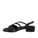 Sandale pour femmes en cuir imprimé et lamé noir talon 2 - Pointures disponibles:  32, 33