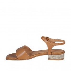 Woman's sandal in cognac... 2