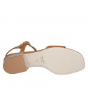 Sandalo da donna in pelle color cuoio con cinturino e tacco rivestito 2 - Misure disponibili: 42