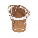 Sandale entredoigt pour femmes en cuir blanc avec courroie talon 1 - Pointures disponibles:  32