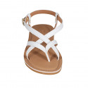 Sandale entredoigt pour femmes en cuir blanc avec courroie talon 1 - Pointures disponibles:  32