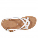 Sandale entredoigt pour femmes en cuir blanc avec courroie talon 1 - Pointures disponibles:  32