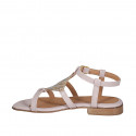 Sandalo da donna con strass e cinturino in pelle nude tacco 2 - Misure disponibili: 42, 43