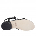 Sandalo da donna in pelle nera con cinturino e strass tacco 2 - Misure disponibili: 32, 33, 42