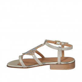 Woman's sandal in platinum... 2