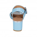 Sandalia para mujer con cinturon en piel azul claro tacon 5 - Tallas disponibles:  43, 44, 45, 46