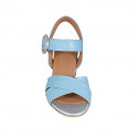 Sandale pour femmes avec courroie en cuir bleu clair talon 5 - Pointures disponibles:  43, 44, 45, 46