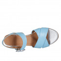 Sandalo da donna con cinturino in pelle azzurra tacco 5 - Misure disponibili: 43, 44, 45, 46