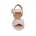Woman's sandal in nude leather with strap heel 5 - Available sizes:  44