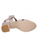 Sandale pour femmes en cuir nue avec courroie talon 5 - Pointures disponibles:  44