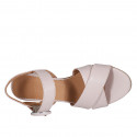 Sandalo da donna in pelle nude con cinturino tacco 5 - Misure disponibili: 44