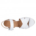 Sandale pour femmes avec courroie en cuir blanc talon 5 - Pointures disponibles:  44